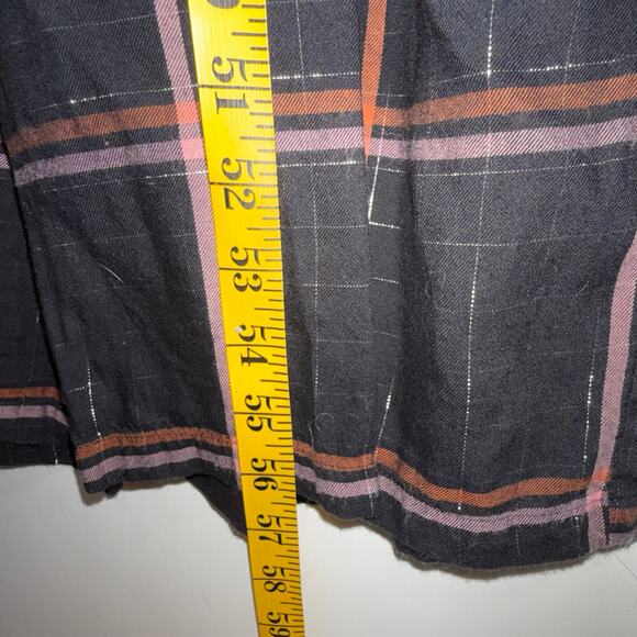 Old Navy XXL Plaid Sleeveless Jumpsuit Black Rust Cinched Waist Pockets FLAW - Picture 9 of 13